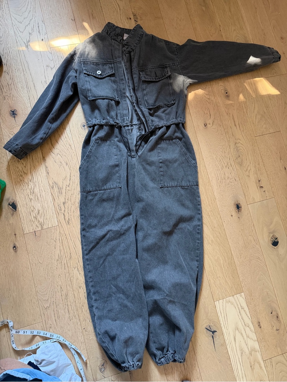 Heavy denim blue/gray coveralls/jumpsuit for woman - sized about small/medium